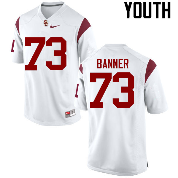 Youth #73 Zach Banner USC Trojans College Football Jerseys-White - Click Image to Close